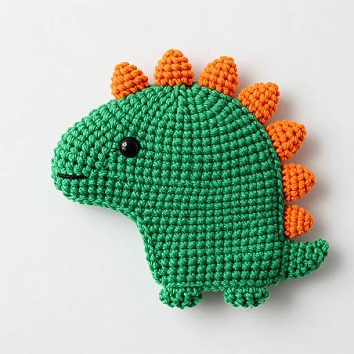 Vibrant Green Crocheted Dino Beanie