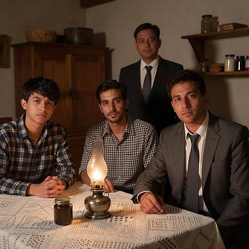 Gathering in Rustic Dim Lighting