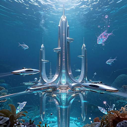 Futuristic Underwater Metropolis Vision