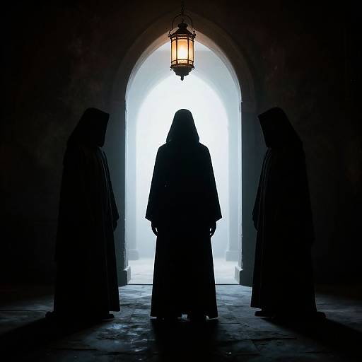 Shadowy Figures by Luminous Portal