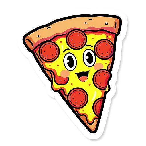 Neon Pop Art Pepperoni Pizza Sticker