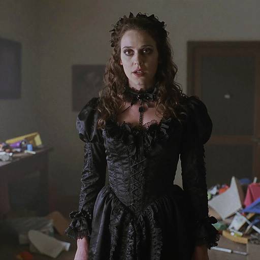 90s Found-Footage Gothic Portrait, Dusty