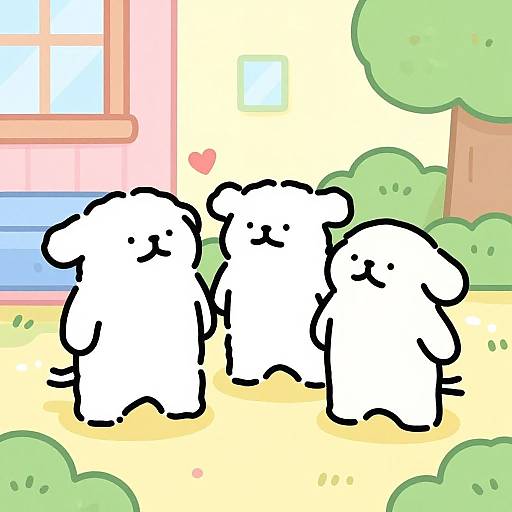 Whimsical Childish Meme Doodle Scene