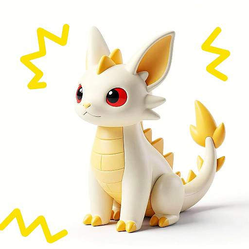 Red-Eyed Aardvark Toy in Dragon-Feline Style