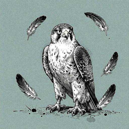 Fierce Falconer Ink Illustration