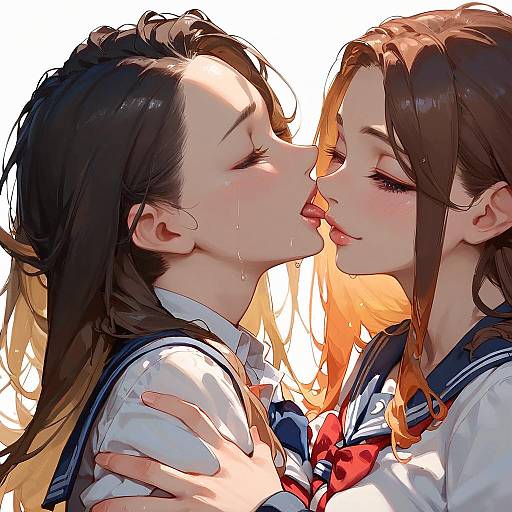 Sunset Yuri Crying in School Uniform