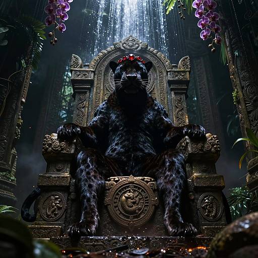 Regal Panther Monarch in Moonlit Jungle