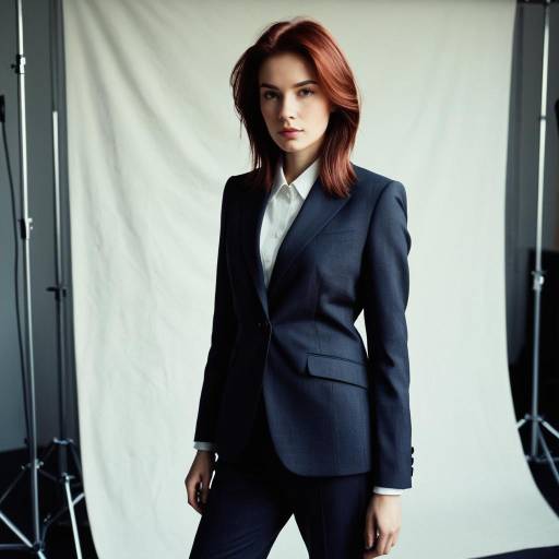 Fashion Editorial of Woman with Mahogany Hair