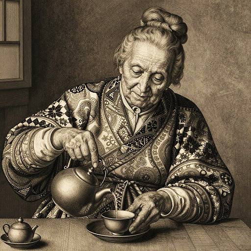 Elderly Tea Master in Dürer Style