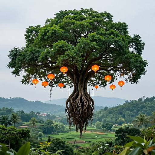 Majestic Floating Tree with Lanterns
