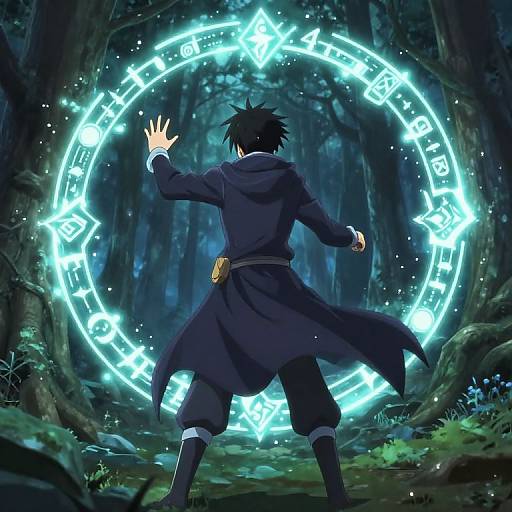 Fantasy Mage Casting Spell Back Pose