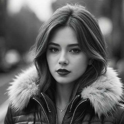Monochrome Realistic Portrait of Girl