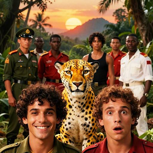 Vibrant Movie Poster in Tropical Jungle