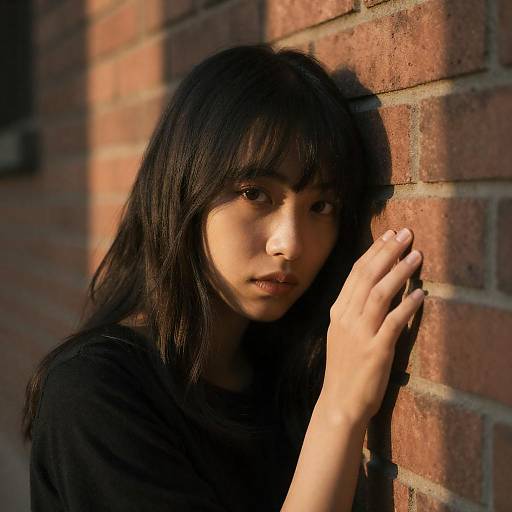 Mysterious Woman in Warm Shadows