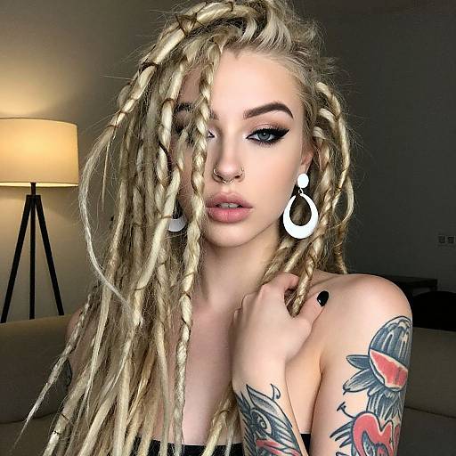 Blonde Dreadlocks Woman Portrait