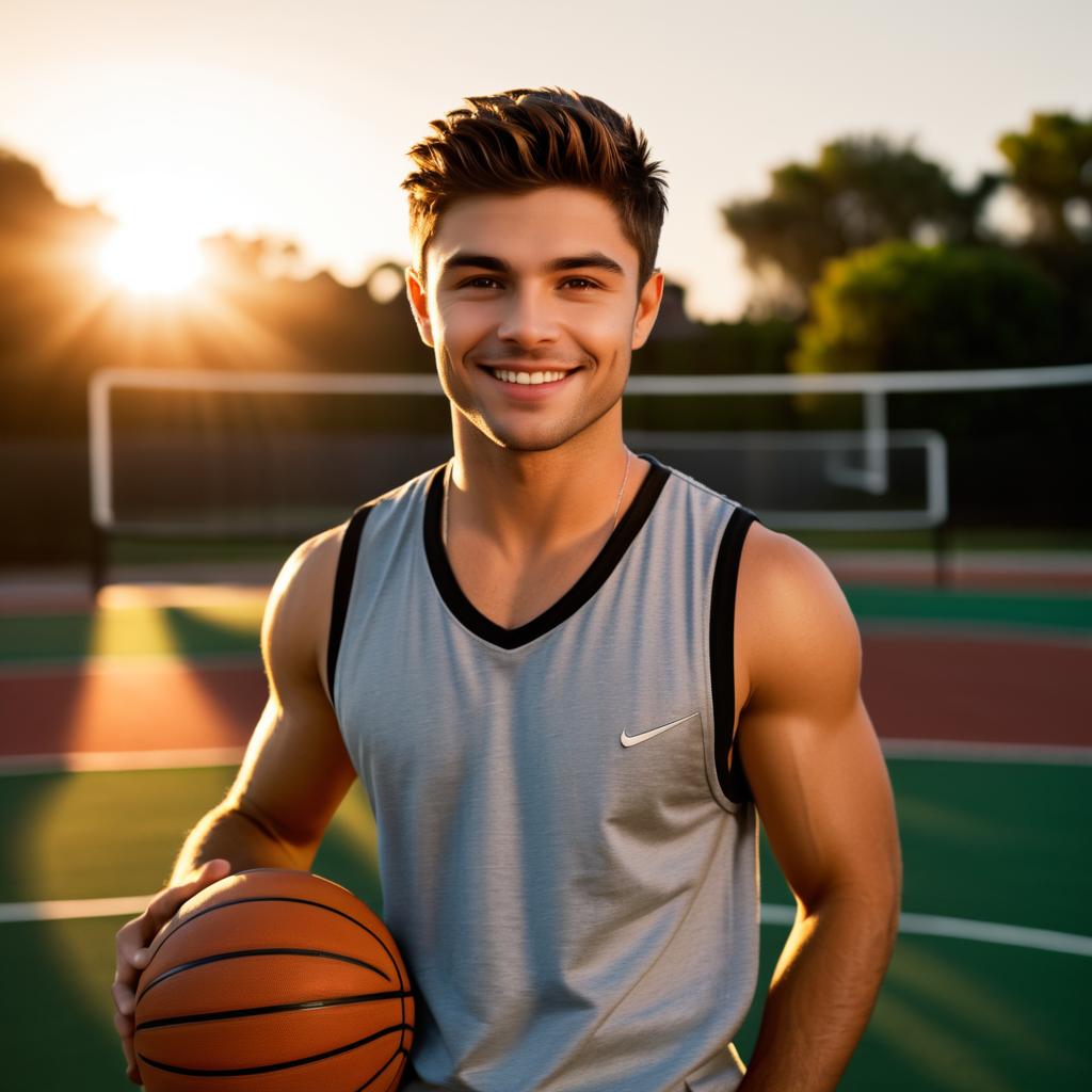 Cinematic Portrait of Zac Efron Smiling