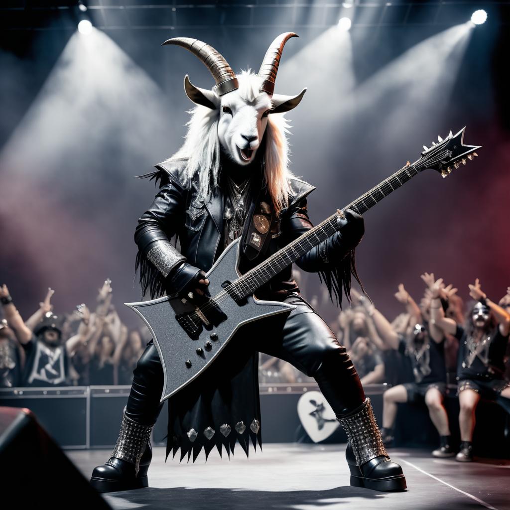 Rockstar Goat Jamming on Stage