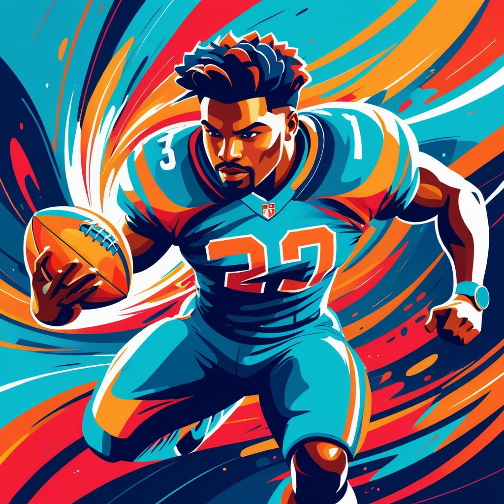 Dynamic Cartoon Football Player Illustration