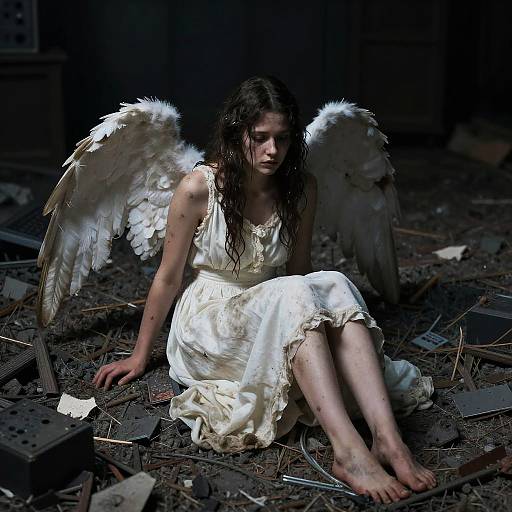 Shattered Angel in Dark Synthscape