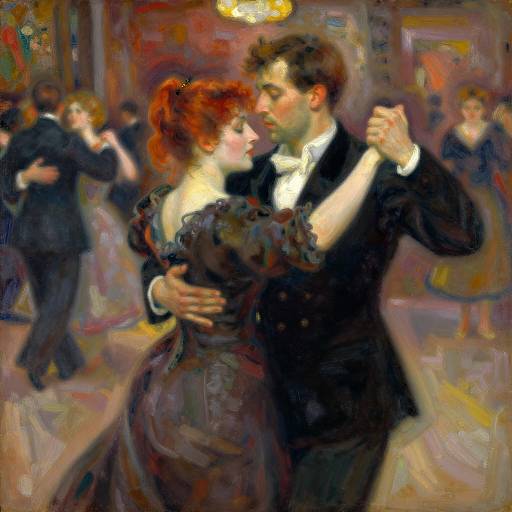 Intimate Dance of a Red-Haired Couple