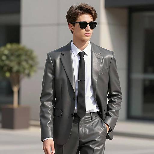 Stylish Pop Star in Urban Setting