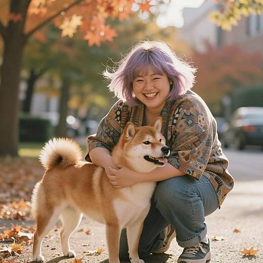 Cheerful Autumn Day with Shiba Inu