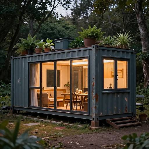 Cozy Conex Tiny Home in Forest