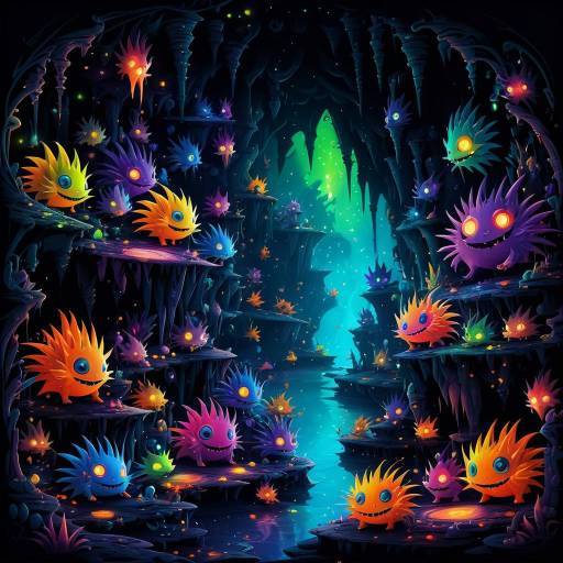 Bizarre Creatures in Murky Caverns