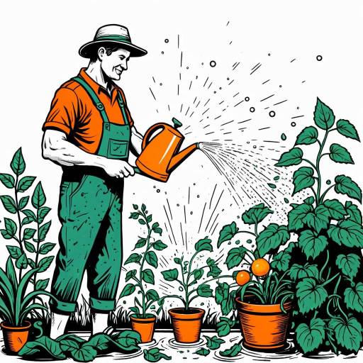 Vibrant Comic Gardener with Vegetables