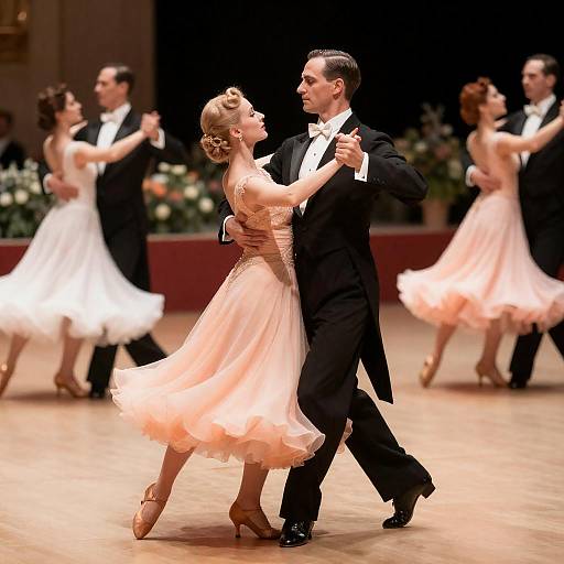 Nostalgic Vintage Ballroom Dance Scene