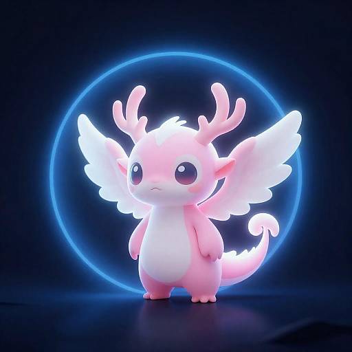 Luminescent Pink Alien Emerging from Portal