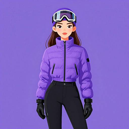 Sporty Chic Woman in Ski Outfit