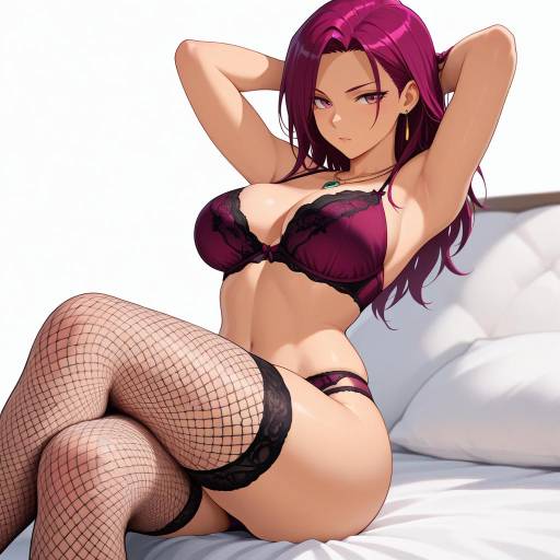 Introspective Cowgirl with Magenta Hair Introspective Cowgirl with Magenta Hair