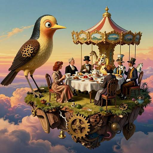 Surreal Floating Island Tea Party