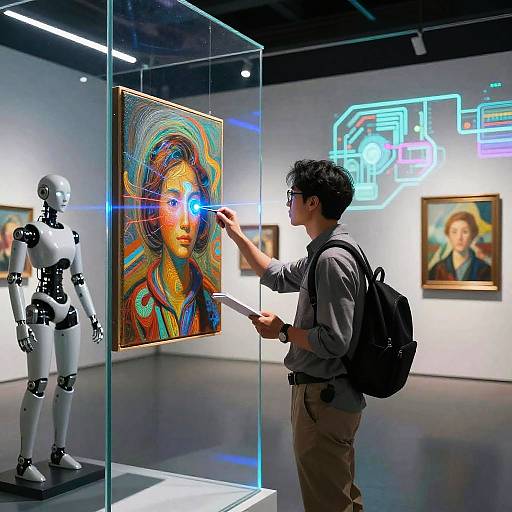 Futuristic AI Art Detective Gallery