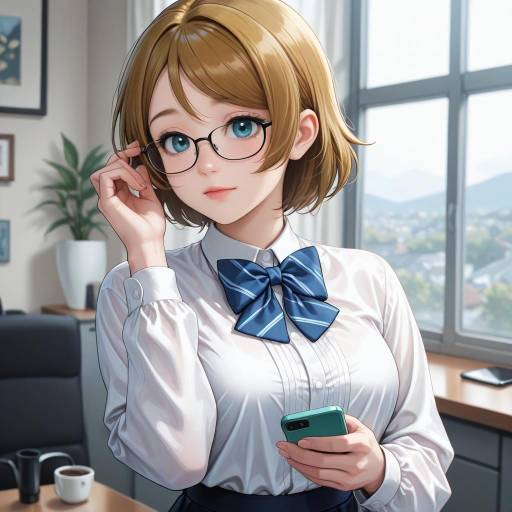 Girl with Glasses and Purple Eyes
