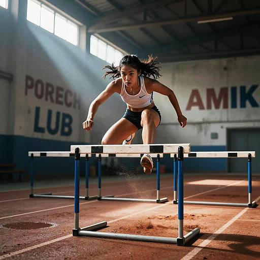 Epic High School Hurdler Training Shot