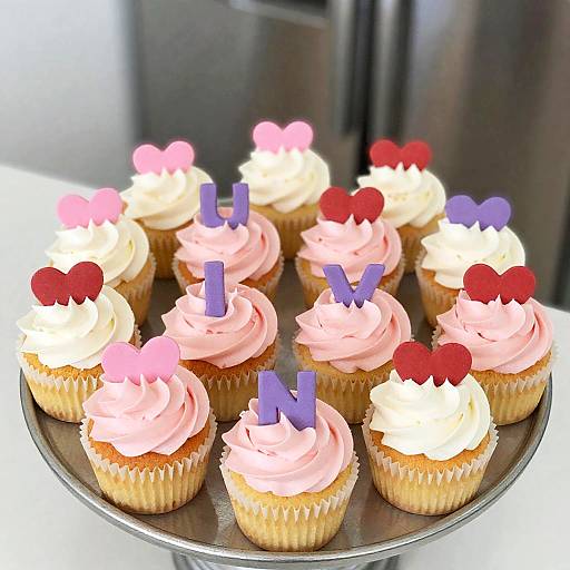 Heartfelt Cupcakes Displayed Elegantly