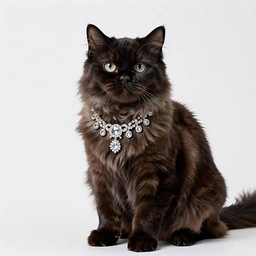 Elegant Himalayan Cat Portrait in Diamonds