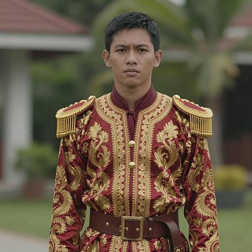 Young Filipino Man in Traditional Ornate Costume
