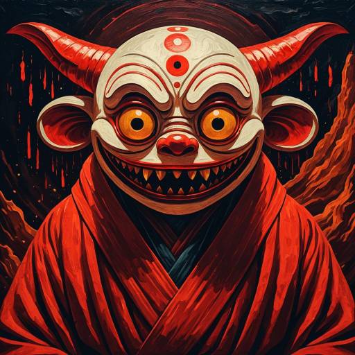 Minimalistic Yokai: Renaissance Digital Art