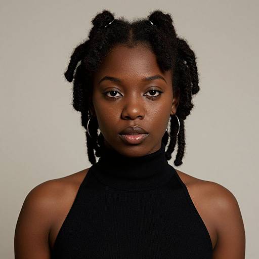 Dark-Skinned Woman with Butterfly Locs