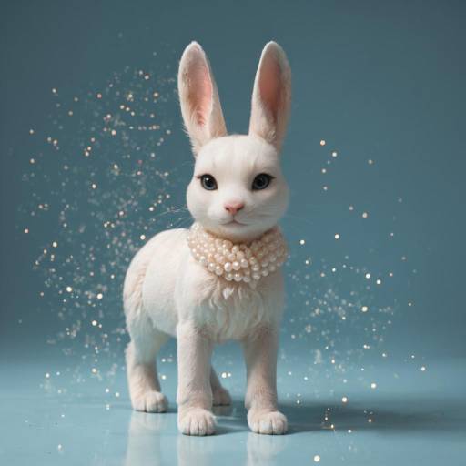Realistic Oversized Rabbit in Morning Mist Realistic Oversized Rabbit in Morning Mist