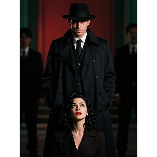 Noir Movie Poster with Dramatic Characters