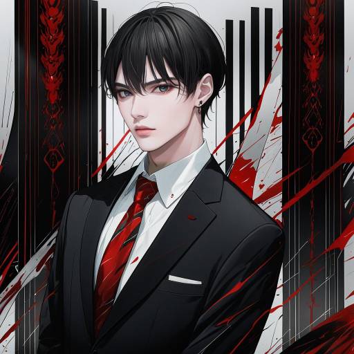 Illustration of Adachi tooru, persona in the style of Yagi (ningen)