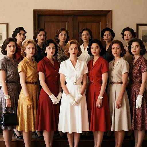 Vintage 1950s Women in Elegant Attire