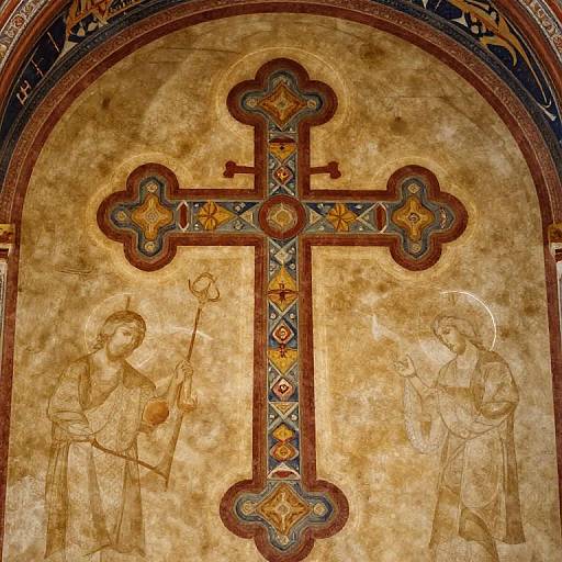Orthodox Cross Fresco Art Detail