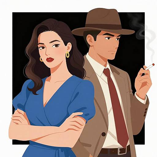 Realistic Duo: Woman and Man in Profile