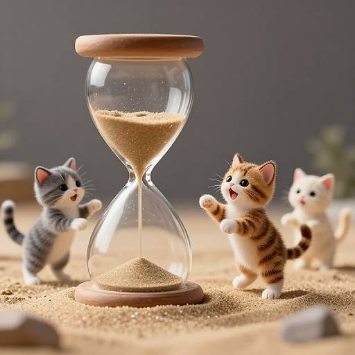 Whimsical Cats Dancing Through Time