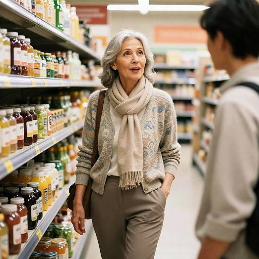 Senior Woman Shopping in Organic Grocery Store